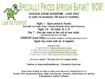 specially priced african safari